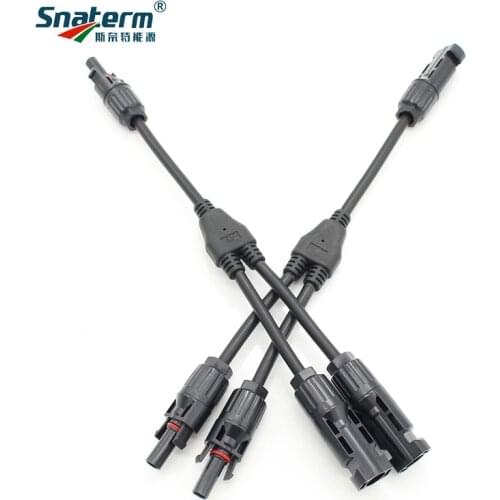 2Y Branch parallel connection 30A 1000V Electrical Solar Connector Photovoltaic 2pcs solar Panel Cable Wire Connect