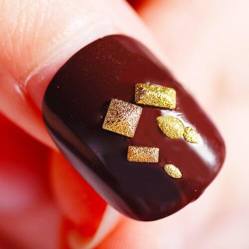 500Pcs/lot, 3D Gold Nail Art Studs Shells Raindrop Square Horse eye Shapes Scrub Metal Alloy Nail Art Decorations