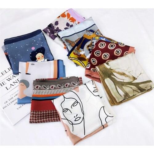 70 Small Square Scarf Female Spring and Summer Korean Edition with Small Scarf Headband Professional Scarf Decorative Hair Band