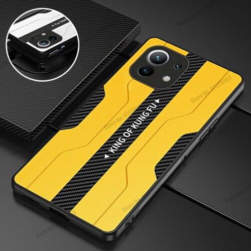 Case For Xiaomi Mi 11 Lite Ultra Soft TPU Frame Protective Phone Case For Mi 11X 10T Pro 11i Carbon Fiber PU Leather Back Cover
