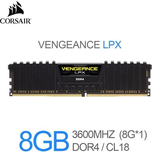 Corsair Vengeance LPX 8GB (1 X 8GB) DDR4 3600 (PC4-25600) C18 1.35V Desktop Memory - Black