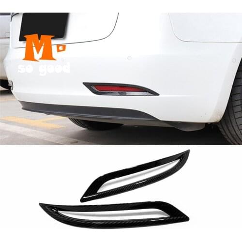 For Tesla model 3 Model3 2018 19 2020 ABS Carbon Fibre Cover Trim Back Tail Rear Fog Light Lamp Frame Sticker Shell Accessories