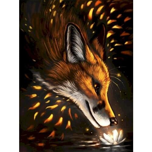 GATYZTORY Paint By Numbers For Adults Children HandPainted Wolf and flowers Painting Home Decor Acrylic Painting