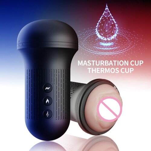 Hot heating vibrator Masturbation Massage Cup waterproof Silicone adult sex Machine toys for man Real Female voice Vagina Pussy