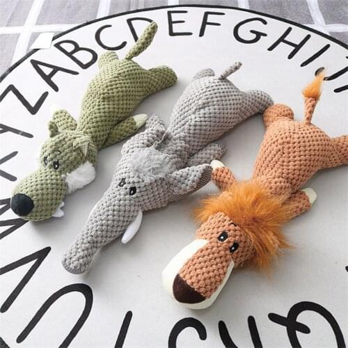 Funny Pet Toys Animal Shaped Bite Resistant Chew Toys Dog Interactive Tooth Cleaning Molar Toys Soft Plush Squeaky Sounder