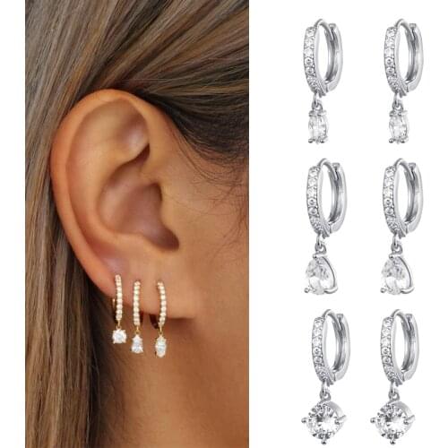 ISUEVA CZ Teardrop Earrings 18K Gold Filled Korean Fashion Cubic Zircon Dangle Earrings For Women Engagement Jewelry Accessories