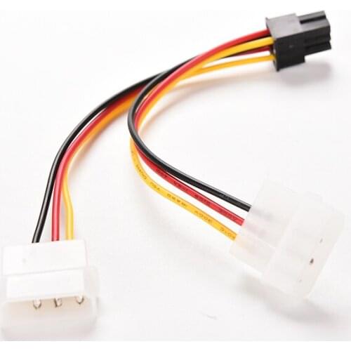 PCI-E 6 Pin To Dual 4 Pin Video Card Power Adapter Converter Cable