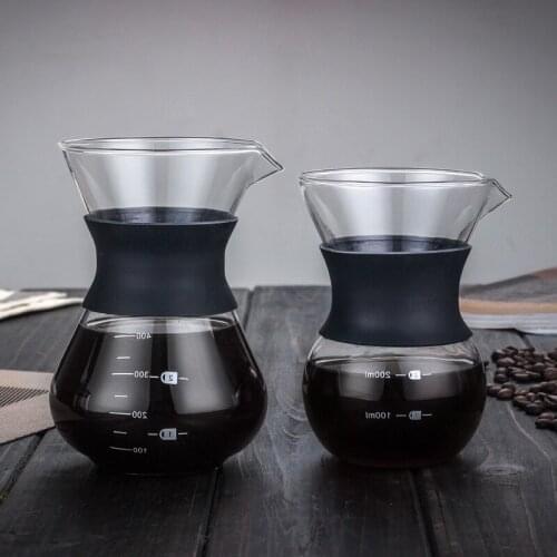 Coffee Maker Stainless Steel Coffee Filter Glass Pot Coffee Pot Manual Durable Coffee Drip Coffeeware 200/400ml