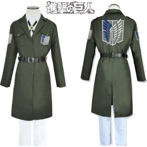 Attack on Titan Final Season Levi Jacket Scouting Legion Soldier Coat Cosplay Costume Survey Corp Eren Jaeger Halloween Carnival