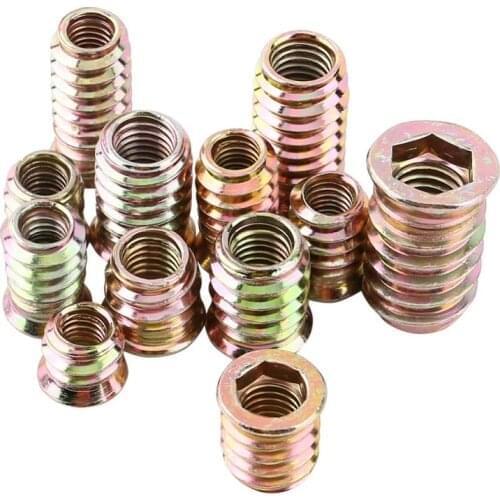 M6 M8 M10 10pcs/ 20pcs Zinc Alloy Iron Carbon Steel Hex Socket Drive Insert Nuts Threaded For Wood Furniture