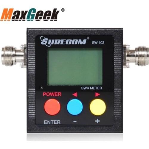 Maxgeek Surecom SW-102 125-525Mhz Digital VHF/UHF Antenna Power SWR Meter 2-Way Radio