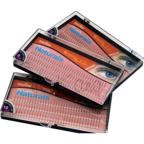 NAVINA 102 Strips Individual False Eyelash D-Curl 0.12mm thickness 3D W Fake Eyelashes Extension Strips 8mm/10mm/12mm Non Knot