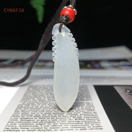 CYNSFJA Real Rare Certified Natural A Grade Burmese Jadeite Amulets Melon Jade Pendant Ice Hand Carved High Quality Best Gifts