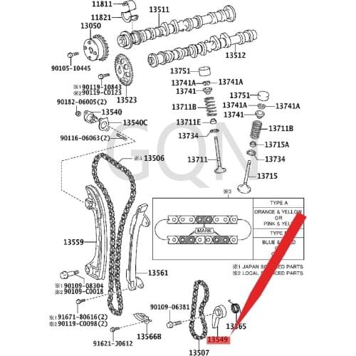 Chain tensioner pressure plate 2010-Toy ota RUKUSSCION XBCAMRYMARK X ZIO jack crane a chain adjuster chain tensioner