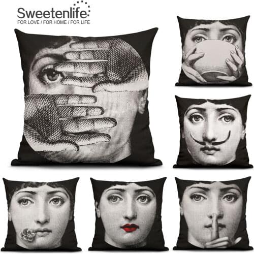 Sweetenlife Cushions Home Decor People pattern Sofa Cushion Covers Printed Cushion Pillowcases 18"x18" Pillow Covers Decorative