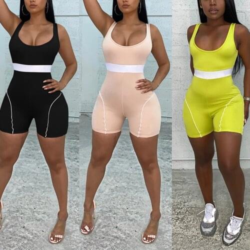 Newest Women Solid Color Sportswear Set Sleeveless Low-cut Backless Camisole+High Waist Short Leggings Lady Summer Yoga sets