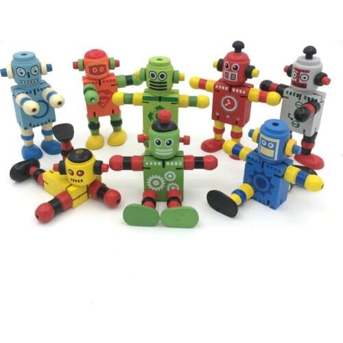 Novelty 11cm Newest Creative Colorful Deformable Kids DIY Educational Toy Christmas Gift Move Body Cute Robot Action Figure Toys