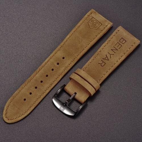 Original Benyar Watchbands strap width 22mm Universal Leather Strap Bracelet Watch Bands