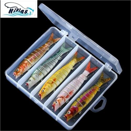 5pcs/lot 140MM 21.5G Wobble Lure 8 Segments Jointed Swimbait Minnow Fishing Sink Artificial Bait Fishing Lures