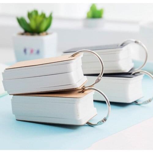 Simple DIY Index Cardboard Cover Blank Paper Card Memo Pad Bookmark Binder Rings