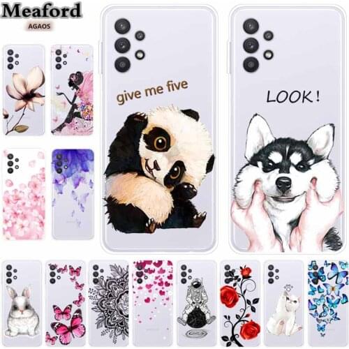 For Samsung A32 4G Transparent TPU Silicone Phone Case for Samsung Galaxy A32 4G Soft Clear Cute Coque For Samsung A32 A 32 2021