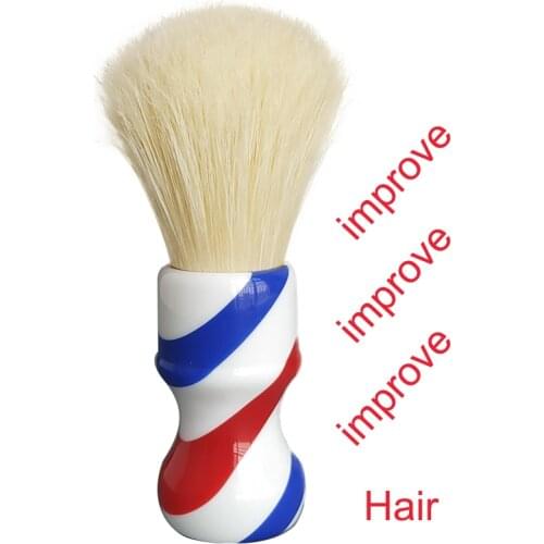 Dscosmetic boarbristle hair knot shaving brush with barber pole resin handle