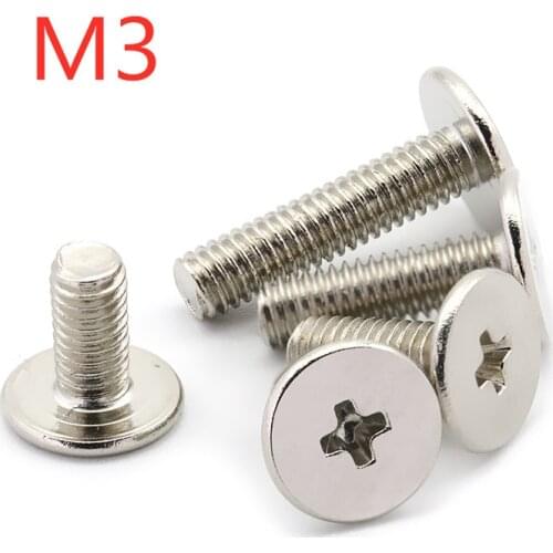 M3*3/4/5/6/7/8/10/12/14/15 Flat thin head phillips screw wafer head machine screws steel nickel plated