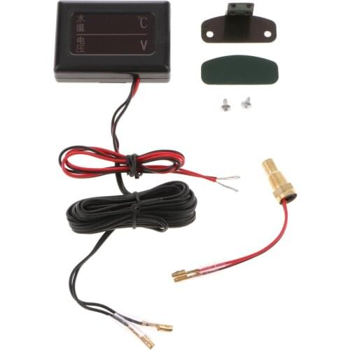 Universal Car Motor Water Temp &Voltmeter Gauge Meter with Sensor