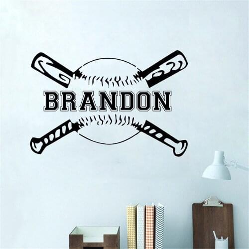 Personalised Boys Name Wall Sticker Baseball Vinyl Home Decor For Kids Room Decals Wallstickers Modern Decoration Bedroom ov55