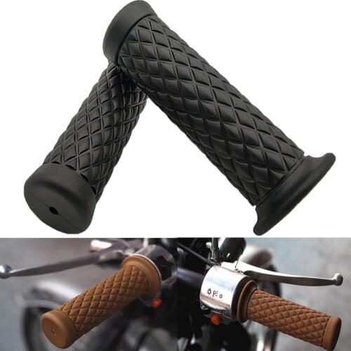 For Yamaha XSR 700 900 TDM 900 YBR 125 xt 660 Suitable 7/8'' vintage rubber motorcycle grip parts for cafe racer moto handlebar