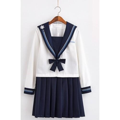 Japanese School Uniform Girls High School Students Clothing Korean Novelty Sailor Suits Costume JK Tops +Skirt Uniforms