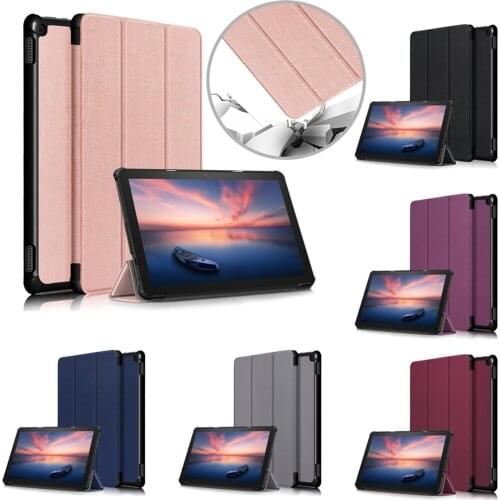 Tablet Protective Case For Fire HD 10 Plus 2021 Tablet Cover Tri-fold Flat Wakeup/sleep Smart Tablet Stand TPU Protective Sleeve