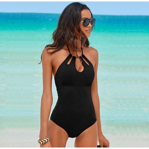 2021 womens swimming suit one piece swimwear solid Skinny Backless High Neck Bodysuit swimsuit push up shorts bathing suit