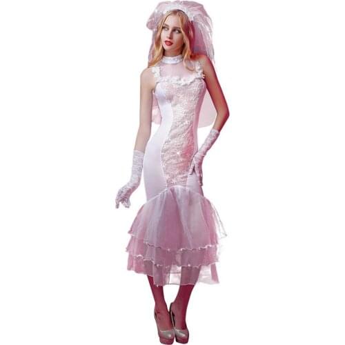 Women Hot Erotic Wedding Dress Lingerie White Lace Transparent Erotic Bride Costumes Sexy Underwear Adult Sex Lady Nightwear