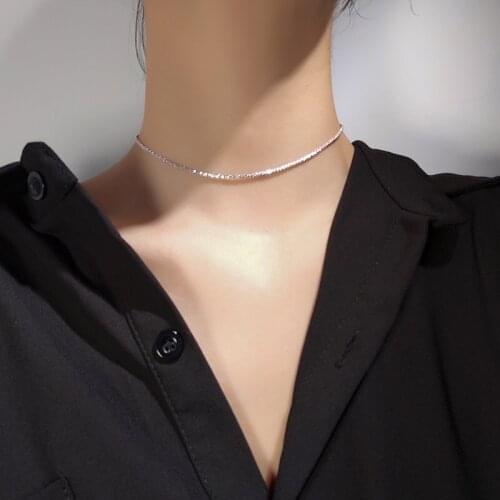 MENGYI Womens Simple Charm 9 2 5 Necklace Punk Gothic Clavicle Choker Fashion Personality Outer Banks Jewelry Girl Daily Chain
