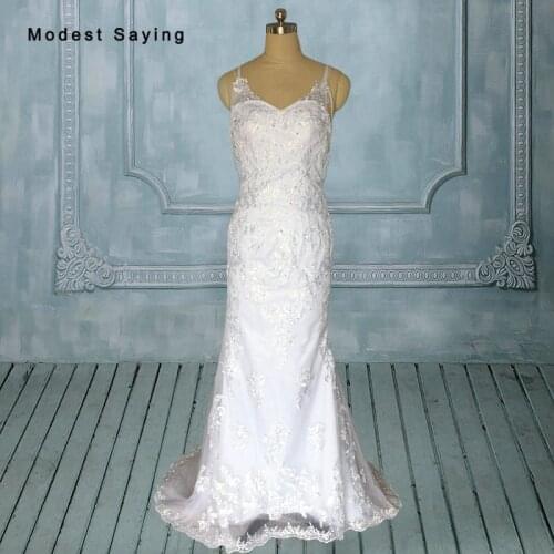 Sexy Tassel Back Ivory Mermaid Sweetheart Beaded Lace Wedding Dress 2017 Formal Women Church Bridal Gowns robe de mariage KW48