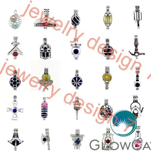 1X Boys Girls Home Tool Axe Lamp Sports Ball Wishing Bottle Beads Cage - Aromatherapy Locket Pendant No Akoya Oyster Pearl