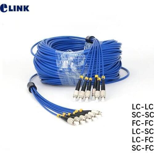 200mtr 6 core Armored fiber patchcords SC LC FC ST UPC APC Singlemode 6 fibers Armored optical fibre jumper cable ELINK ftth