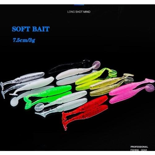 2020 Best Plastic Worms Storm Paddle Tail Lures 6pcs 75mm/3g Soft Swimbaits For Bass Wobbler Fishing Artificial Bait China