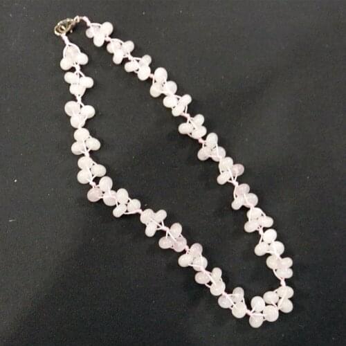 3pcs/lot Natural Quartz Stone White Agates Dalmatine Hand-woven Colorful Choker Torque Energy Treat Beaded Necklace Collar Free