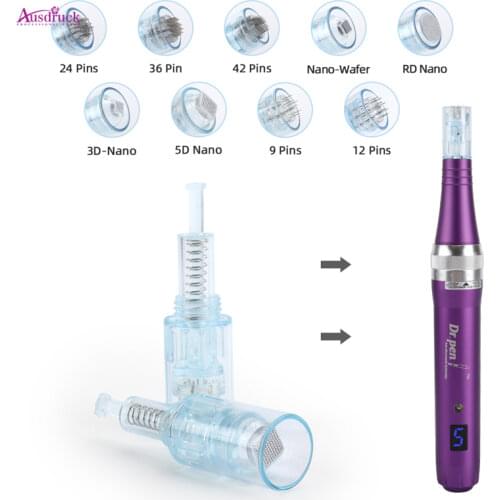 50pcs 9 12 24 36 42 Pin Nano Replacement Microneedle for Dr. Pen Ultima X5 Needle Cartridge Screw Tip Microneedling Derma Roller