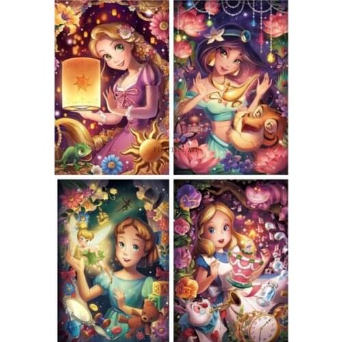Disney Diamond Painting Jasmine Princess Diamond Embroidery Full Mosaic Wall Art Cross Stitch Kits Home Decor Painting Gift