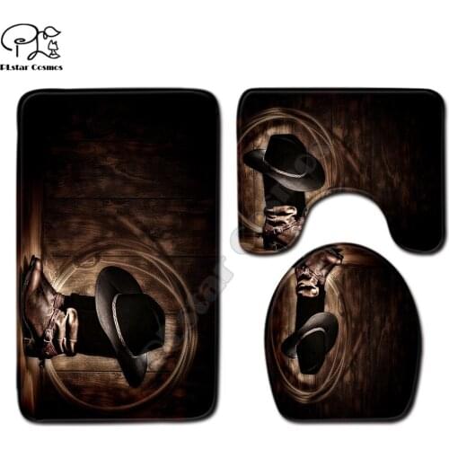 Baseball pattern Cartoon funny 3D printed Bathroom Pedestal Rug Lid Toilet Cover Bath Mat Set drop shipping style-3