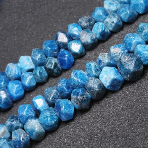 14x17mm Natural Faceted Near Rectangle Cuboid Blue Apatite Beads For Jewelry Making Beads For Women Trinket 15'' DIY Beads Gift
