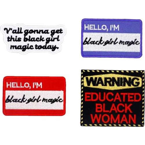 BLACK GIRL magic lady biker Embroidered punk biker Patches Clothes Stickers Apparel Accessories Badge