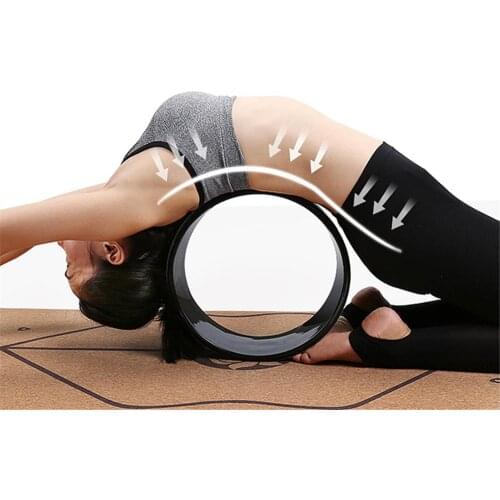 Wooden Yoga Wheel Cork Pilates Circles Fitness Equipment for Back Bend Training and Gym Exercise Yoga Ring with Buddha Lotus