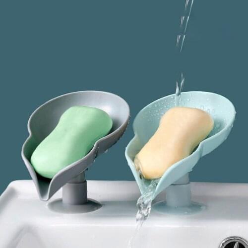 Leave Shaped Soap Holder Tray Bathroom Shower Soap Container Stand Sponge Holder Rack Bathroom Accessories Gadget