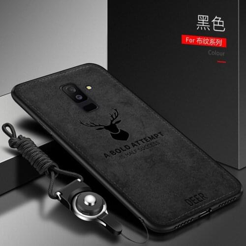 For Samsung Galaxy A6 A7 A8 Plus A9 2018 Case Soft fabric Deer Slim Protective Back Cover Case for samsung J6 2018 J730 J7Pro