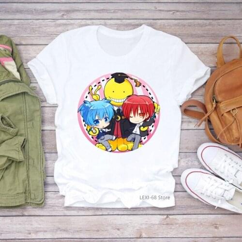 Funny Tshirt Women Clothes 2021 Assassination Classroom Cartoon Print T Shirt Femme Anime Summer Fashion Female T-Shirt Tops