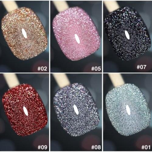 Explosion Diamond Glue 10ml 12 Colors Super flash Reflective UV Gel Nail Art Crystal Sequins Long Lasting Nail Glue Decoration
